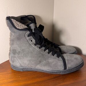 LANVIN Suede High-Top Sneakers Size 39